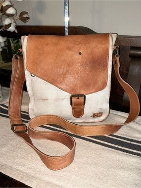 Bed Stu Leather Venice Beach Crossbody Nectar Tan Rustic Retail $240